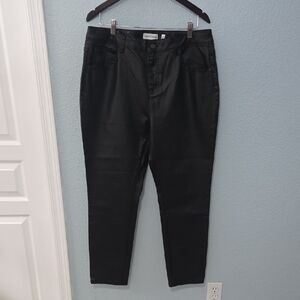 GIBSON Vegan Black Leather 5 Pocket Jean Style Pants Sz 18 NWOT